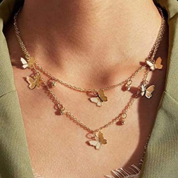 fxmimior Gold Simple Dainty Boho Butterfly chunky Chokers Necklace - Picture 3 of 4